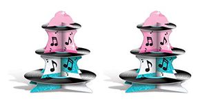 Beistle 54945 2 Piece Rock and Roll Record Cupcake Stand, 13.5", Multicolor