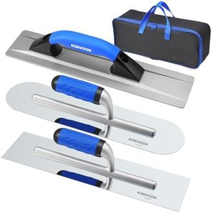Konvixon 16" Concrete Hand Tools Set – 16" x 3-1/2" Widened Magnesium Float, 16" x 4" Stainless Steel Flat Concrete Finishing Trowel and Pool Trowel, Storage Bag for Slab, Patio, Sidewalk Finishing