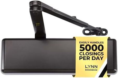 LYNN HARDWARE Extra Heavy Duty Automatic Door Closer (Dark Bronze) - Commercial Grade, Contractors Choice, Adjustable Speed, Delayed Closing Timer, 3 Mounting Options, 3 Hour Fire Rated (DC9016 Model)
