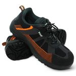 ZAIN Low Ankle Safety Shoes | BIS Approved, Breathable Upper | Excellent Grip, Comfortable, Anti-Skid, Sporty Design, Composite Toe | Orange & Black | Vent, Size 6