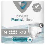 Drylife Pants Ultima Disposable Pull-Up Unisex Incontinence Pants - 3000ml Absorbency, Overnight Protection, Anti-Leak Security, Breathable Material - Medium (1 Pack of 10)