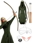 Xtinmee 5 Pcs Fairy Elf Costume Renaissance Elf Costume Medieval Irish Viking Elf Costume for Renaissance Fair Masquerade