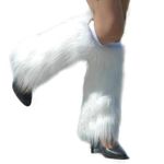 zfyanssee 40cm Ladies Fashion Boot Cuff Fluffy Soft Furry Faux Fur Leg Warmer Boot Toppers (White)