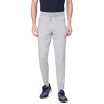 Van Heusen Athleisure Men Regular Fit Joggers - Cotton Rich - Smart Tech, Easy Stain Release, Anti Stat, Ultra Soft, Moisture Wicking_50044_Grey Melange_M