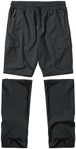 Boys Hiking Cargo Pants Kids Convertible Lightweight Quick Dry Girls Outdoor Waterproof Zip Off School Trousers Deep Grey S