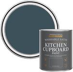 Rust-Oleum Blue Scrubbable Kitchen Cupboard Paint in Satin Finish - Evening Blue 750ml