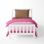 Bacati Butterfliers Pink/Chocolate 4 Piece Toddler Bedding Set