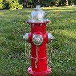 Chambtalie Dog Fire Hydrant Pee Post Statue with 4 Stakes, Fake Fire Hydrant for Dogs to Pee On Puppy Pee Post Training Tool Yard Garden Indoor Lawn Ornament Outdoor Statue