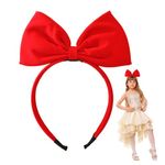 Bow Headbands Headdress for Women And Girls Red Bow Headband,Red Headband,Perfect Hair Accessories,Bands Hair Hoop Large Bowknot Hairband Huge for Cosplay Costume Party Decoration Christmas Birthday