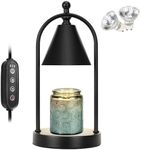 Soilsiu Candle Warmer Lamp with Timer, Electric Black Candle Warmer Light for Bedroom, Dimmable Wax Melts Warmer for Candle Jars, Home Decor Beside Lamp Gifts for Women (2 Bulbs Included)