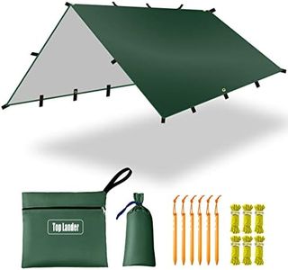 Large Waterproof Camping Tarp Tent Shelter Lightweight Backpacking Hiking Hammock Rain Fly Sun Shade (3X4m Tarp with 19 Loops)