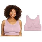 Outfigured Women Comfort Bra | Everyday Seamless Bra | Hook Less, Soft, Non Padded Sleep Bra | Non Wired Bras for Women | Bralettes for Women Plus Size Pink