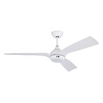 reiga 52 Inch White DC Motor Smart Ceiling Fan with Dimmable Led Lights Suit for Indoor/Outdoor, 6 Speed, Timer, Remote App Alexa Google Home Control