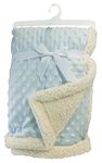 Stephan Baby Super Soft Reversible Velour Plush or Sherpa Bumpy Blanket, Blue