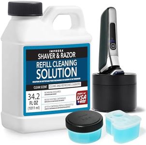 IMPRESA Electric Razor Cleaning Solution - 34.2 Oz Clear - Compatible with Philips Norelco Quick Clean Pod Cartridge & SmartClean System - Pre-Mixed Shaver Cleaning Solution & Beard Trimmer Cleaner