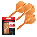 TARGET Darts K Flex Integrated Dart Flight and Shaft, No.6 Orange (Intermediate) | Pack of 3 K-Flex - No 6, Kflex Precision Moulded 2-in-1 Dart Flights and Dart Stem | Professional Dart Accessories