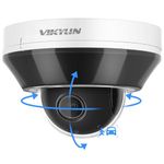 6MP PoE IP PTZ Dome Camera with Pan/Tilt 3X Optical Zoom,2.8-8mm Motorized Lens,Human/Vehicle Detection,Built-in Mic,H.265+,100ft IR Night Vision,IP66&IK10,Blue Iris, NDAA Compliant PTZ Camera Outdoor