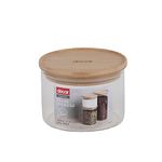 Décor Small Glass Storage Jar with Bamboo Lid | Airtight Kitchen, Pantry & Bathroom Storage Containers | 420ml Capacity