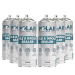 Polar Tile & Grout Sealer Clear Spray - 6 x 400ml - Instantly Waterproofs and Protects Floor Tile Grout on Bathroom, Shower & Kitchen Tiles, Stone Masonry - For Interior & Exterior Surfaces