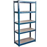 Home Vida 5 Tier Layer Shelf Storage Shelving Rack Heavy Duty Kitchen Garage Racking Unit 875 Kgs Capacity, Standard, Blue