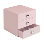 InterDesign 3 Drawer Storage Organizer for Cosmetics, Makeup, Beauty Products and Office Supplies, Pink