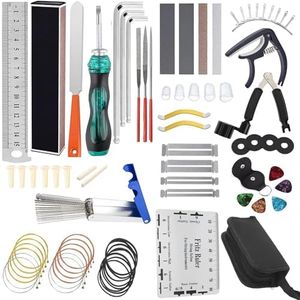 67Pcs Guitar Maintenance Kit Repair Tool Setup with Carry Bag Beginners For Acoustic Guitar Ukulele Bass Banjo