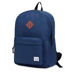 VASCHY Lightweight Water Repellent School Backpack Men's School Bag Women Children Boy Leisure for Girls School High School Teenagers College Business Travel, Blue, Taille unique