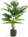 Der Rose Fake Plants Tall 28'' Artificial Monstera Faux Plants Indoor for Living Room Home House Decor