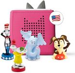 Toniebox Audio Starter Set with Cat in The Hat, Sam-l-Am, Horton Hears a Who!, and Playtime Puppy - Listen, Learn, and Play with One Huggable Little Box - Pink