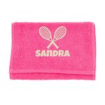 Pink Personalised Embroidered Tennis Towel Custom Tennis Towel Tennis Training Gym Towel Personalised Tennis Gift Gift for Tennis Players Mens Tennis Workout Personalised Embroidered Towel Gift