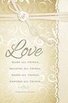 "Love bears all things." - Wedding - Standard Bulletin 11 inch - ESV Scripture - (Package of 100)