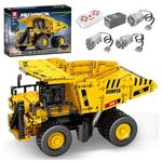 Reobrix Technic 22025 Dump Truck Building Blocks Set, Remote Control Truck Toy, Construction Vehicles Model Kit for Boys and Adults, 1622 Pieces