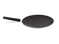 MILTON Pro cook Induction Cookware & Gas Stove Friendly Granito Black Non-Stick Concave Tawa 28cm | Premium Bakelite Handle | Even Heat Distribution | for Roti, Chapati, Chilla | 2 Years Warranty
