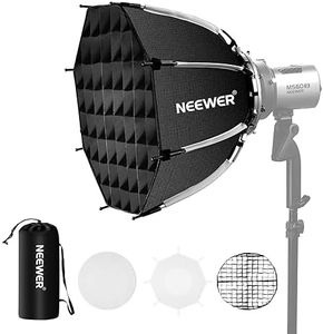 NEEWER 17.7"/45cm Octagonal Softbox Bowens Mount, Quick Folding Quick Set Up with Diffusers/Honeycomb Grid/Bag for Q4 RGB CB60 MS60B MS60C MS150B Compatible with Godox Aputure Video Studio Light, NS1P