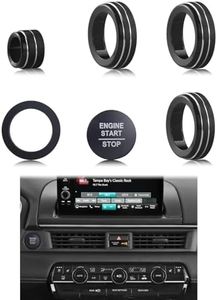Suitable for Honda Pilot 2023 2024 2025 Air Conditioning Control Volume Knob Adjustment Knob Cover, Start Button Cover/Ring, Car Interior Trim 6 Pieces/Set (Black)