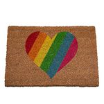 ED Rainbow Coir Mat Door Mat Indoor Outdoor Welcome Mat (Rainbow Heart)