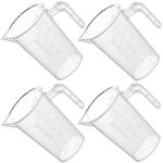 4pcs 100ML Measuring Jugs, Small Clear Plastic Measuring Jugs Heat Resistant Measuring Jugs Set for Baking Lab Kitchen Cooking Measure Tool, Set of 4