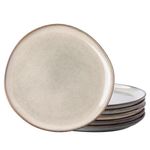 AmorArc Ceramic Dinner Plates Set of 6,10.5 Inch Handmade Reactive Glaze Stoneware Plates,Rustic Shape Dinnerware Dish Set for Kitchen,Microwave & Dishwasher Safe,Scratch Resistant-Reactive Color