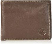 Timberland Men's Wellington RFID Leather Bifold Wallet Trifold Wallet Hybrid, Brown, One Size