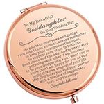 WSNANG Goddaughter On Your Wedding Day Gift from Godmother Compact Makeup Mirror Godmother to Bride Gift Pocket Mirror (CA Congratulations Mirror)