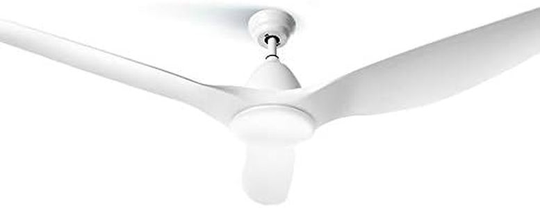 Devanti 64'' Ceiling Fans, Fan Lights and Remote for Bedroom Living Room Indoor, DC Motor Control LED Light 5 Speed 162cm Reversible White Quiet Breezes 3 Color Lighting