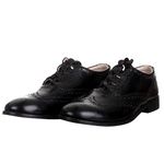 The Scotland Kilt Company Men's Ghillie Brogues Shoes in Black - Exclusive Traditional Scottish Leather Lace Ups with Rubber Man Made Sole - 8.5 UK