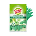 Scotch-Brite Latex Aloe Vera Coated Gloves,Keeps Hands Cool&Comfortable,Extra Thick,Beaded Cuffs,Anti-Slip Diamond Pattern. For Dishwashing,Gardening&Kitchen Cleaning(1 Pair)