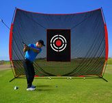 Golf Practice Hitting Nets for Backyard Driving Indoor Use Heavy Duty Practice Golf Driving Pitching Nets for Backyard Premium Portable Golfing Ball Netting Cages with Frame and Target 12X10 FT