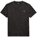 POLO RALPH LAUREN Men's V Neck Classic Fit Tee Shirt, Basic Black Heather, X-Large