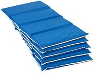 Children’s Factory 2 Inch Thick Folding Rest Mats for Preschool, 4-Section Nap Mats for Daycares, Nursery, Classroom, Blue, 5 Pack