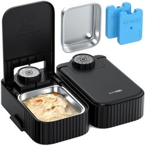 Stainless Steel Cat Food Dispenser: Automatic Cat Feeder with 48-hour Timer - Pet Food Dispenser Wireless - 2 Meal Dog Feeder - Meals up to 350g Each - Refrigerate and Keep Fresh