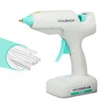 HAUSHOF Cordless Hot Glue Gun with 20pcs Full Size Glue Sticks, 60W Fast Preheat and High Temperature, Lithium Ion Hot Melt Glue Gun Kit, for DIY Projects, Arts, Crafts, Quick Repairs and Home