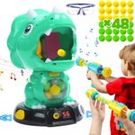 EagleStone Moveable Dinosaur Shooting Toys for Kids, Triceratops Dino Shooting Games with 2 Gun, 48 Balls, LCD Score Record, for Boys and Girls, Party Favor for Indoor and Outdoor