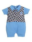 BabyGo 100% Cotton Romper/Summer clothes/Creeper/new born/infent wear/for baby Boys (0-3 Month, ROYAL3)